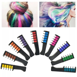 Набор мела для волос 10 шт Hair chalk Разноцветные красители расческа для детей и взрослых — фото 2