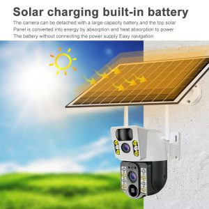4K Беспроводная камера Solar WI-FI , двойной объектив, ночное видение V380 Pro CCTV 8MP — фото 2