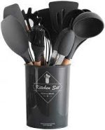 Набор кухонных принадлежностей силиконовый Kitchen Set RB-2239 серый (12 предметов) — фото 2