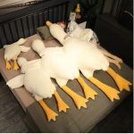 Мягкая плюшевая игрушка подушка обнимашка Гусь, Гусь-обнимусь 150 см — фото 4