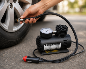 Автомобильный компрессор Air Pump Ji030 12V / Компрессор для шин / Насос электрический от прикуривателя
