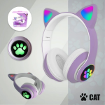 Беспроводные наушники Cat STN-28 / Гарнитура с микрофоном FM радио Bluetooth фиолетовый — фото 3
