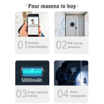 Видеодомофон Tuya Smart Video Doorbell ED-300PA / Дверной беспроводной звонок Wi-Fi с ИК-подсветкой и датчиком движения — фото 4