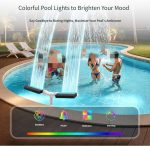 Фонтан для бассейна на солнечной панеле с RGB-подсветкой / Портативный складной двойной распылитель для бассейна — фото 6