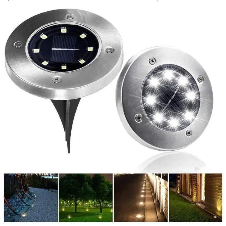 Садовый уличный светодиодный фонарь-подсветка на солнечной батарее Solar Pathway Lights 4шт 7см Садовый уличный светодиодный фонарь-подсветка на солнечной батарее Solar Pathway Lights 4шт 7см