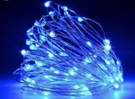 Новогодние гирлянды. Медная проволочная лампа 100LED 10м, Цвет Синий Силиконовый провод (7107)