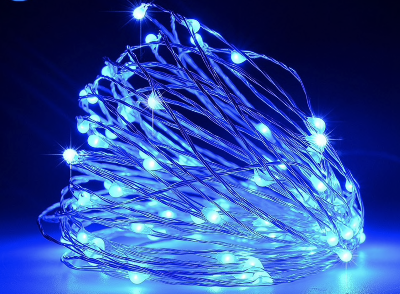 Новогодние гирлянды. Медная проволочная лампа 100LED 10м, Цвет Синий Силиконовый провод (7107) Новогодние гирлянды. Медная проволочная лампа 100LED 10м, Цвет Синий Силиконовый провод (7107)