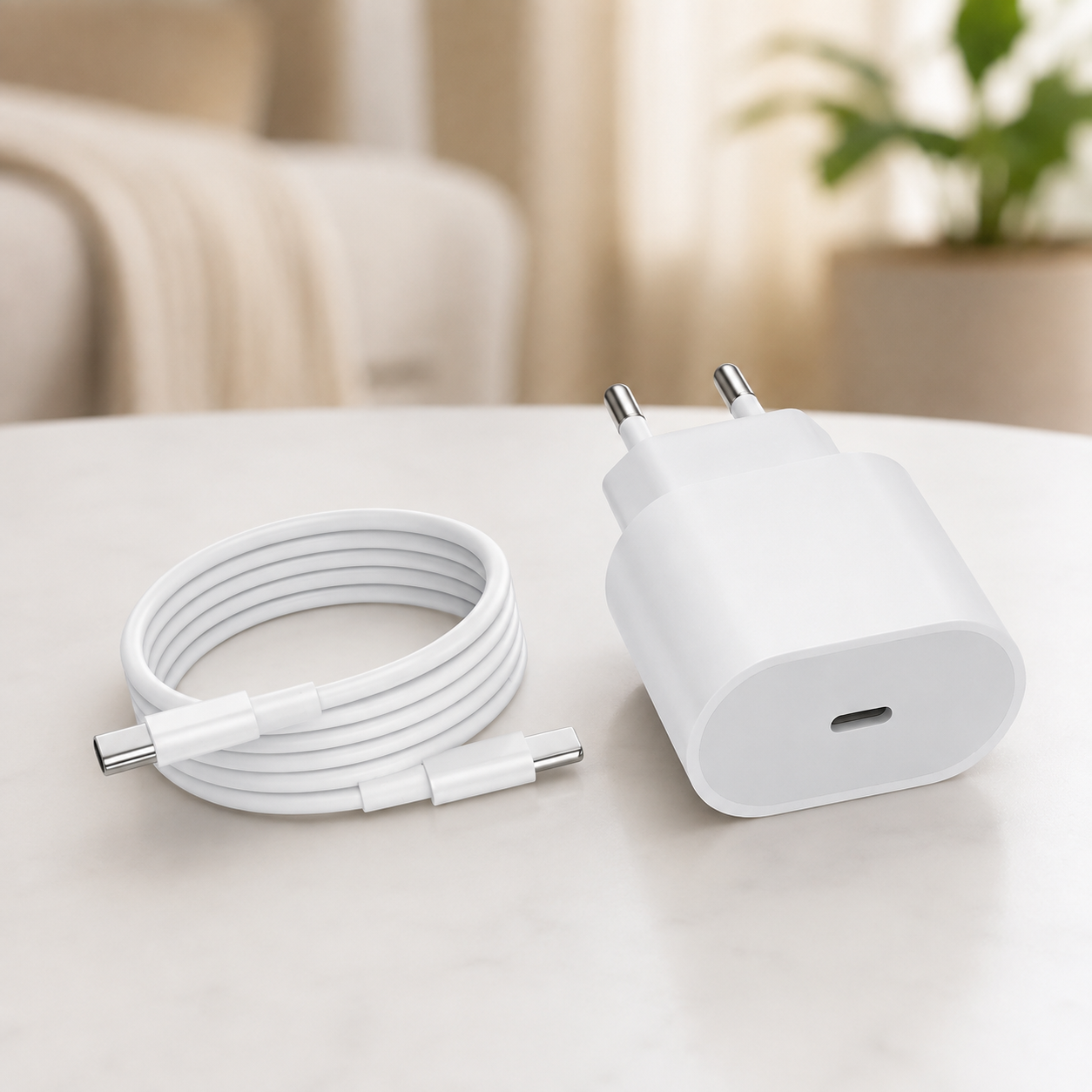 65225179769173_017cb710ee Сетевое зарядное устройство 35W USB-C с кабелем Type-C / Адаптер + кабель быстрая зарядка 26X-199 / Сетевое зарядное устройство - Зображення 1