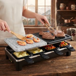 Приготовление на гриле Cheese Grill Machine R.5425 RAF / Электрогриль открытый с антипригарным покрытием Электрический гриль 1500 Вт. — фото 2