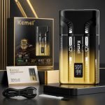 Электробритва KM-T418 с УФ-стерилизацией / Шейвер KEMEI 1400 мАч, 3 режима, 10000 об/мин, IPX7 — фото 5