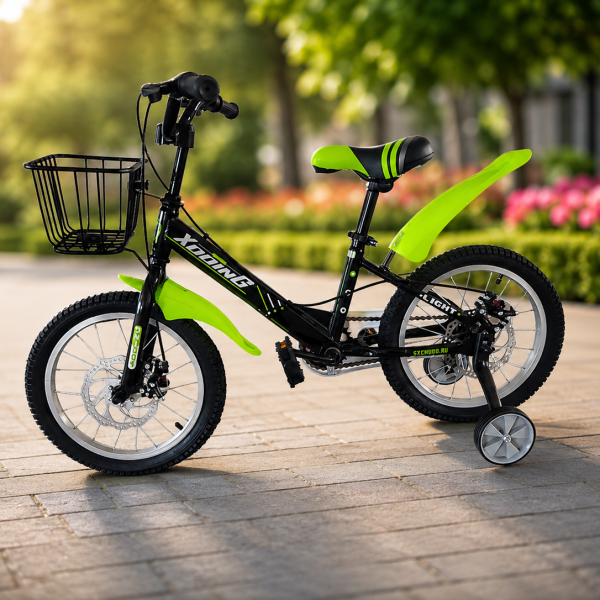 Велосипед XDDING R20 Зеленый / Детский велосипед с корзинкой