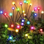 Солнечный фонарь для сада 70см 6 LED / Садовый светильник Светлячок разноцветный 2шт — фото 5