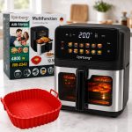 Аэрогриль Rainberg RB 2342 4800W аэрофритюрница безмасляная для приготовления без масла с 2 Тенами 12,5 л и сенсорным управлением — фото 4