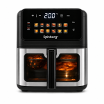 Аэрогриль Rainberg RB 2342 4800W аэрофритюрница безмасляная для приготовления без масла с 2 Тенами 12,5 л и сенсорным управлением — фото 2
