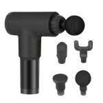 Портативный массажер для тела и 4 насадки, от USB, Fascial Gun KH-320, Черный / Ручной мышечный вибромассажер — фото 2