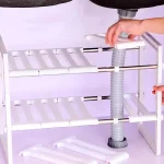Регулируемая кухонная полка, 38-70 см, KITCHEN RACK, Белый / Раздвижной стеллаж для хранения посуды под раковину — фото 4