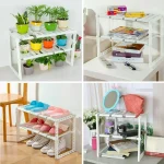 Регулируемая кухонная полка, 38-70 см, KITCHEN RACK, Белый / Раздвижной стеллаж для хранения посуды под раковину — фото 3