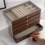 Шкатулка для хранения украшений XL-1833 Коричневый / Шкатулка для украшений / Органайзер для бижутерии — фото 4