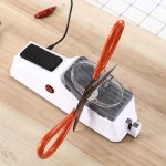 Электрическая точилка для ножей Electric Knife Sharpener от USB, Белый / Профессиональная электроточилка / Ножеточка — фото 5
