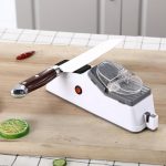 Электрическая точилка для ножей Electric Knife Sharpener от USB, Белый / Профессиональная электроточилка / Ножеточка — фото 9