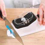Электрическая точилка для ножей Electric Knife Sharpener от USB, Белый / Профессиональная электроточилка / Ножеточка — фото 10