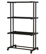 Этажерка металлическая RIAS Clothes Drying Rack 8041 на колесах, 4 яруса, 155×80×40 см, черная — фото 7