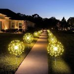 Садовый фонарь на солнечной батарее Одуванчик (1 шт) 90 LED, Теплый белый / Лед светильник для сада на ножке — фото 7