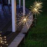 Садовый светильник на солнечной батарее 60 LED, 85см, 1 шт, Черный / Садовый фонарь / Уличный светильник Фейерверк — фото 6