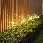 Садовый светильник на солнечной батарее 60 LED, 85см, 1 шт, Черный / Садовый фонарь / Уличный светильник Фейерверк — фото 8