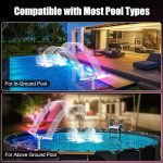 Фонтан для бассейна на солнечной панеле с RGB-подсветкой / Портативный складной двойной распылитель для бассейна — фото 2