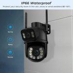 Двойная уличная Wi-Fi камера видеонаблюдения 2+2 Мп E390 + Led подсветка IP66 (Eyes390) — фото 2