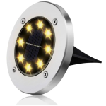Садовый уличный светодиодный фонарь-подсветка на солнечной батарее Solar Pathway Lights 4шт 7см — фото 3