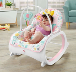 Детское кресло-качалка Fisher Price / Детский шезлонг с музыкальной подвеской и регулируемой спинкой — фото 2