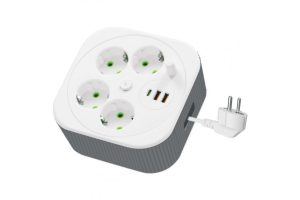Сетевой удлинитель/фильтр/резветлитель/тройник (A107/PNS-05) (4м, LED, 4-220V, 2-USB, 1-PD (Type-C) — фото 2