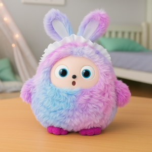 Игрушка с искусственным интеллектом Bobo / Интерактивная плюшевая игрушка BOBO с AI, голосом и LED глазами / Умная игрушка 22х25см Фиолетовый