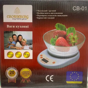 Весы кухонные электронные CROWNBERG CB-01 / Кухонные электронные весы до 5 кг с чашей — фото 2