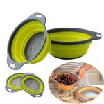 Дуршлаг силиконовый складной большой + маленький Collapsible filter baskets — фото 2