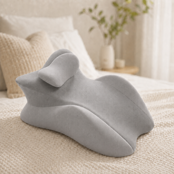 Серый Подушка ортопедическая pillow-06 / Клинообразная подушка для сна из полиэстера / Ортопедическая подушка для поддержания тела Relax Pillow