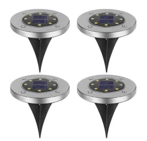 Садовый уличный светодиодный фонарь-подсветка на солнечной батарее Solar Pathway Lights 4шт 7см — фото 2