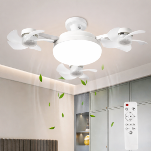 Светодиодная потолочная люстра-вентилятор AY1055 / LED лампа с вентилятором в патрон / Потолочный светильник-вентилятор 50W