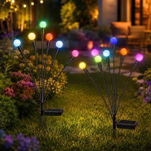 Солнечный фонарь для сада 70см 6 LED / Садовый светильник Светлячок разноцветный 2шт