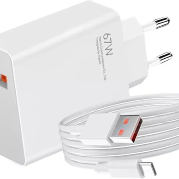 Адаптер USB с кабелем USB-TYPE C 67W / Комплект зарядки для телефона USB + Type-C