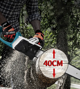 Аккумуляторная цепная пила Electric SAW 16 дюймов + 2 аккумулятора мощная электропила BLUE — фото 2