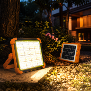Аккумуляторный прожектор PowerBank с солнечной панелью / Светодиодный Solar LED фонарь 2400mAh — фото 2