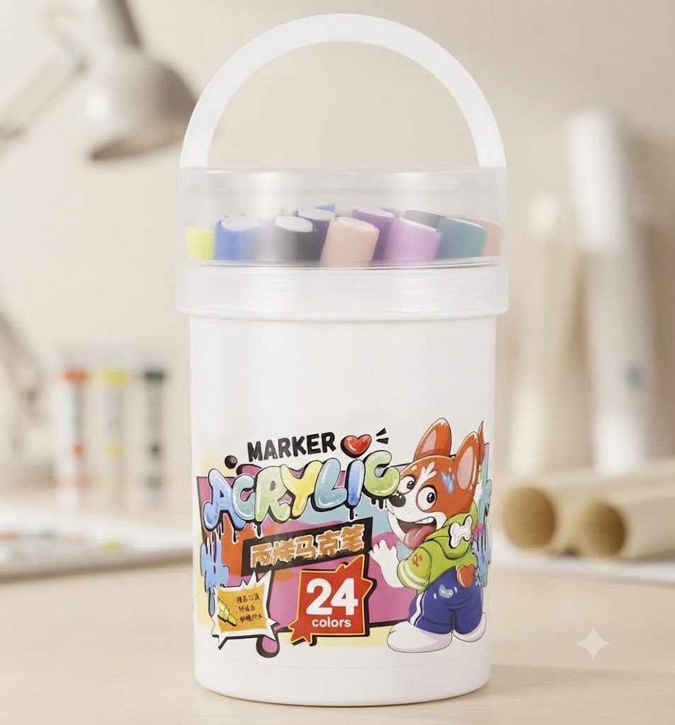 Акварельные маркеры 24 Water color pen / Набор маркеров в белом ведерке / Художественные маркеры Акварельные маркеры 24 Water color pen / Набор маркеров в белом ведерке / Художественные маркеры