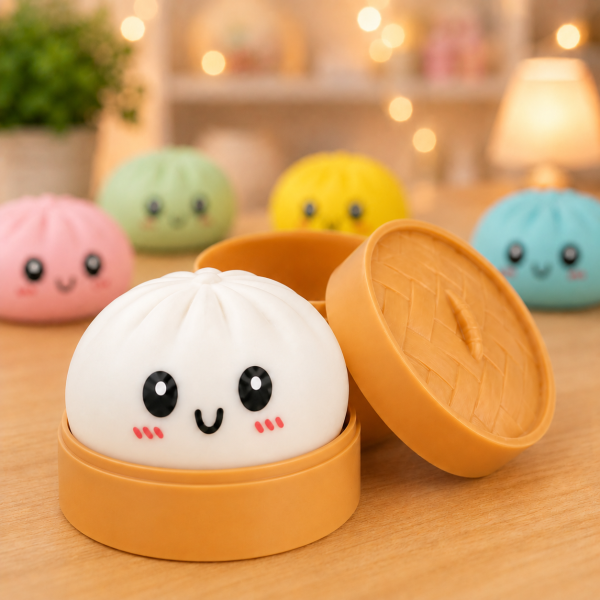 Антистресс-игрушка Squishy «Пельмешка» в коробочке / Сквиш бао-булочка, пельмень 5,5 см / Игрушка антистресс сквиш Squishy Dumpling