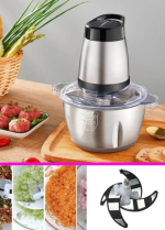 Блендер Raf Food Processor R7019 измельчитель кухонный 250W металлическая чаша на 2 л чоппер — фото 2