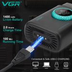 Электробритва VGR V-377 / Шейвер с LED дисплеем / Бритва с двойным лезвием и регулировкой мощности Черный — фото 3
