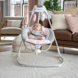Электронные качели / Детские качели-шезлонг Ingenuity SimpleComfort 2в1 / Укачивающий центр для детей 6 скоростей — фото 2