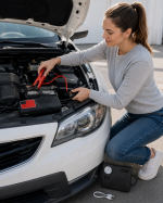 Автомобильное пусковое устройство для аккумулятора JUMP STARTER 69800mah + Компрессор / Пусковое устройство для авто / Бустер — фото 4